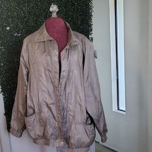 Metallic Tan Windbreaker Jacket